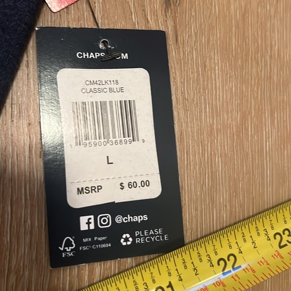 Vintage Chaps Ralph Lauren Mens Blue Quarter Zip Sweater Sweatshirt Size Large - Picture 8 of 8